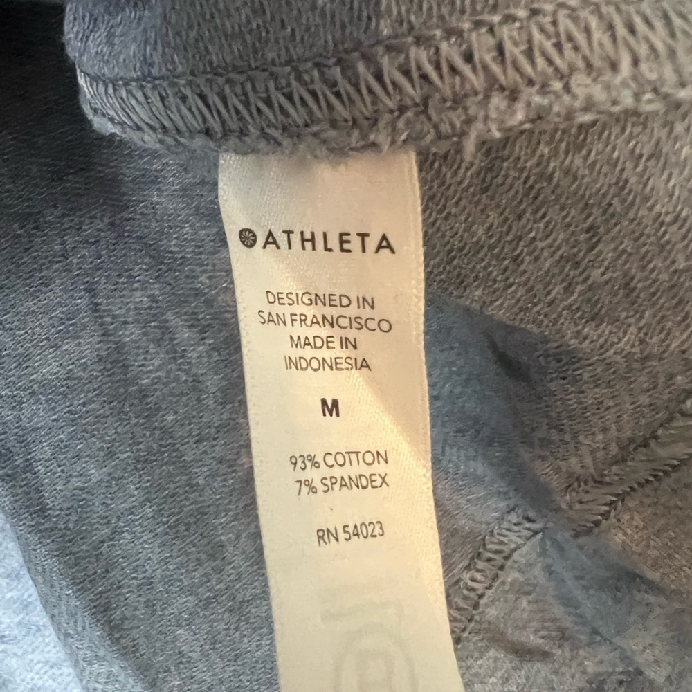 Athleta Sweatshirt Womens M Blue Farallon Terry Pullover Sweats Crewneck Beachy - Picture 7 of 9